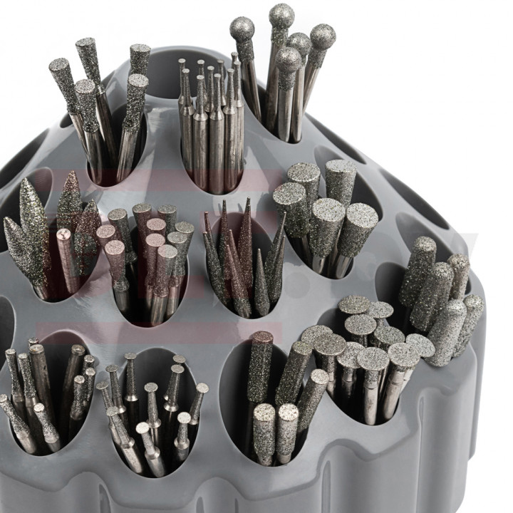 Набор алмазных фрез для гравировальной машинки, 256шт, (шарошки для ...