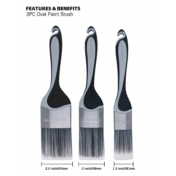 Набор кистей Rollingdog 37/50/62мм, синтетика серия Professional, арт.10545 — изображение 3