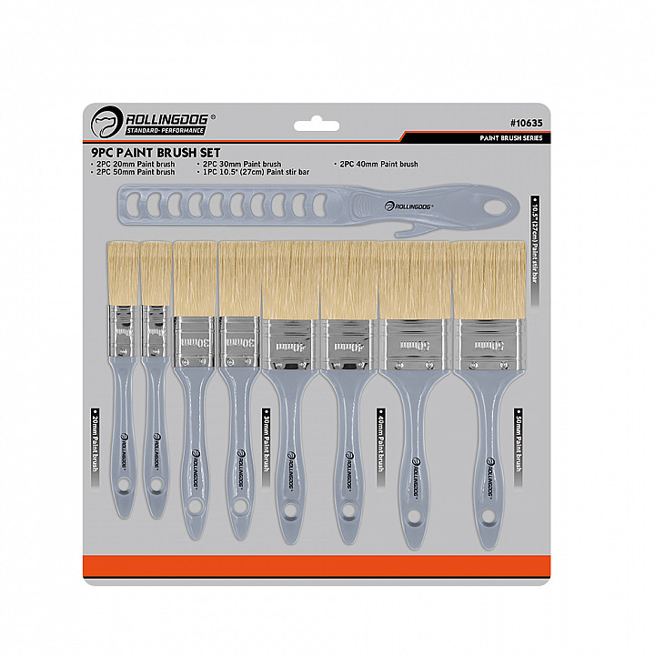 Набор кистей Rollingdog G100 20/20/30/30/40/40/50/50мм, синтетика, серия Standard, арт.10635