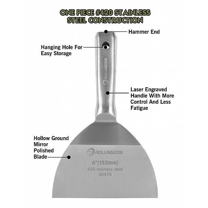 Малярный шпатель Rollingdog 6" (150мм), серия Elite, арт.50475 — изображение 3