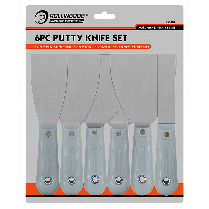 Набор шпателей Rollingdog 1/2/3/4/5/6" (25/50/75/100/125/150мм), серия Standard , арт.50481 — изображение 2