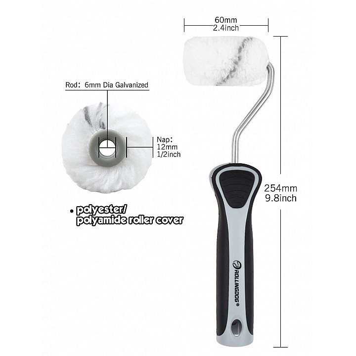 Набор валиков с бюгелем Rollingdog 50мм, ворс 12мм, полиэстер/полиамид, арт.60265