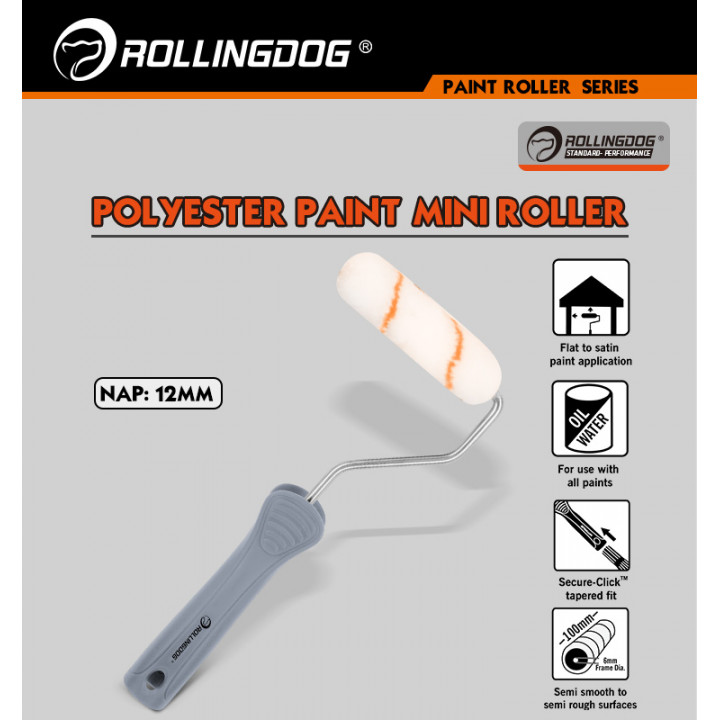 Набор валиков с бюгелем Rollingdog 100мм, ворс 12мм, полиэстер, арт.60269 — изображение 2