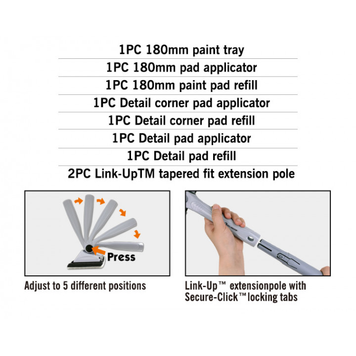 Набор малярный Rollingdog PRO-ANGLE (9 предметов), серия Professional, арт.70205 — изображение 9