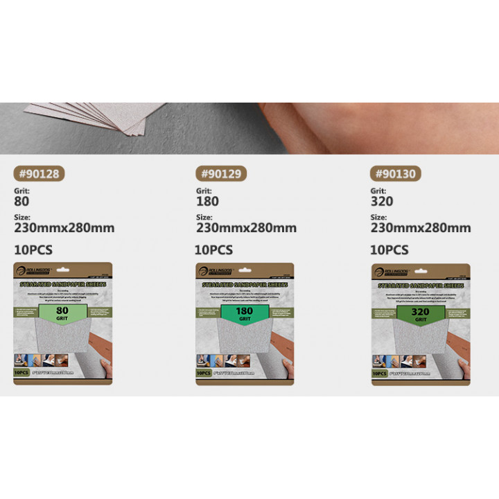 Наждачная бумага Rollingdog 230х280мм, Р80 (набор 10 шт.), арт.90128 — изображение 4