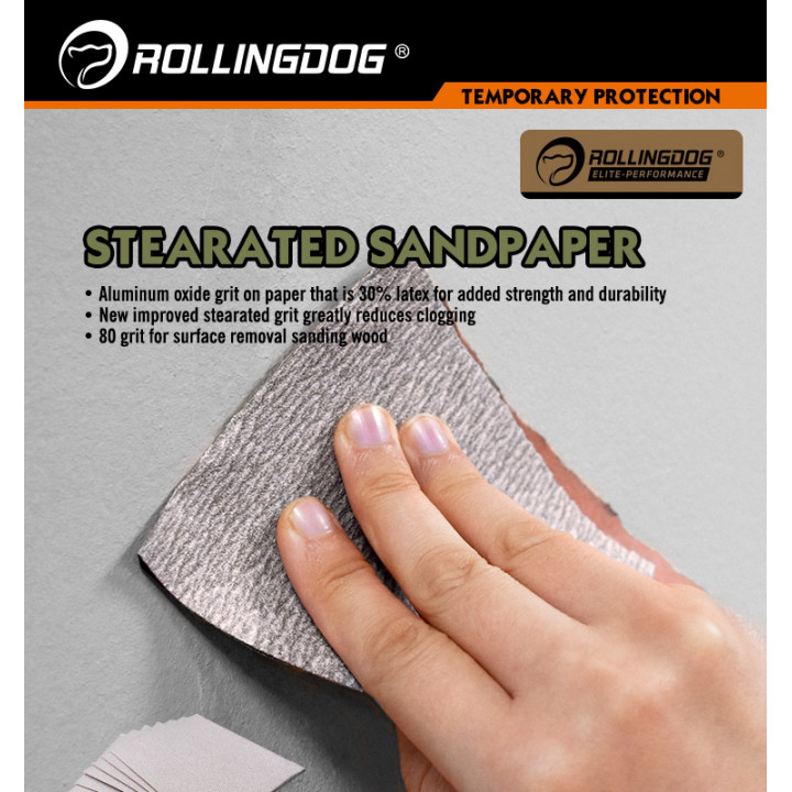 Наждачная бумага Rollingdog 230х280мм, Р80 (набор 10 шт.), арт.90128 — изображение 5