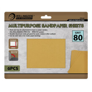 Наждачная бумага Rollingdog 230х170мм, Р80 (набор 6 шт.), арт.90160